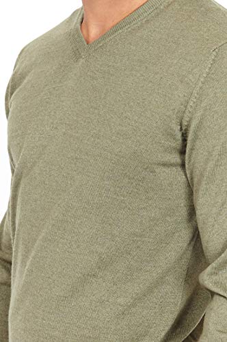 Jack Stuart - Jersey con Cuello en Pico para Hombre, 100% Lana de Merino - Verde Claro, S