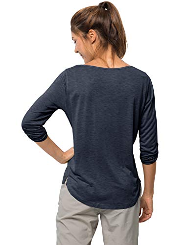 Jack Wolfskin Mujer Coral Coast 3/4 Camiseta Damen 3/4 Camisa, Mujer, 1806531, Azul Oscuro, XL