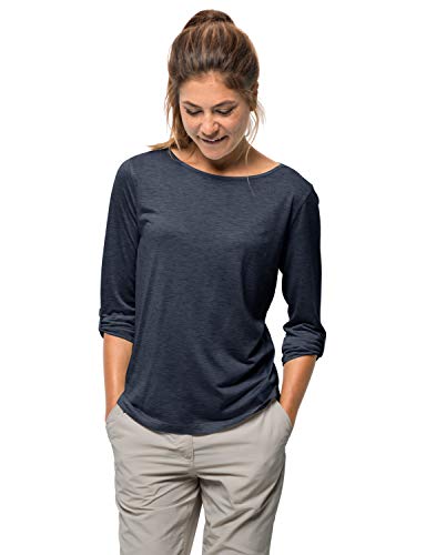 Jack Wolfskin Mujer Coral Coast 3/4 Camiseta Damen 3/4 Camisa, Mujer, 1806531, Azul Oscuro, XL