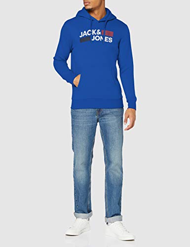 Jack&Jones JJECORP Logo Sweat Hood Noos Sudadera con Capucha, Classic Blue/Detail:Play - REG, Large para Hombre