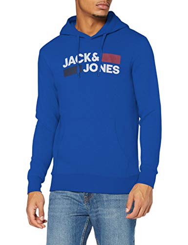 Jack&Jones JJECORP Logo Sweat Hood Noos Sudadera con Capucha, Classic Blue/Detail:Play - REG, Large para Hombre