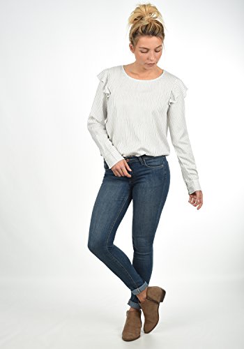 JACQUELINE de YONG by Only Smilja - Blusa Para Mujer. Tamaño:40. Color Cloud Dancer With Stripes Dark Navy