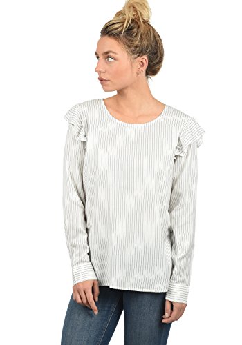 JACQUELINE de YONG by Only Smilja - Blusa Para Mujer. Tamaño:40. Color Cloud Dancer With Stripes Dark Navy