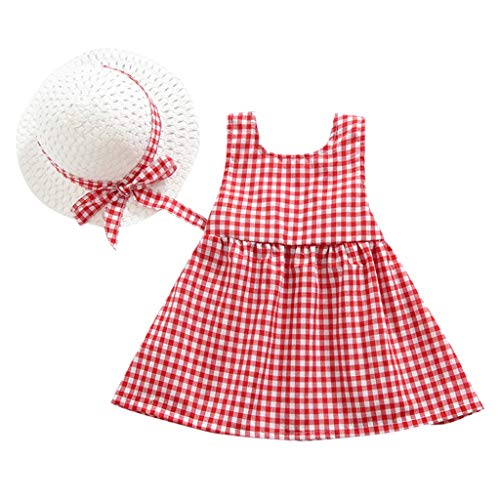 Janly Clearance Sale Conjunto de falda de vestido para niñas de 0 a 4 años, vestido de princesa con lazo, bonito regalo para 12 a 18 meses, día de San Patricio (rojo)