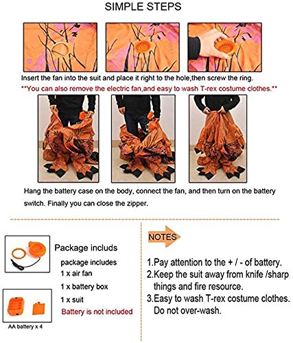 JASHKE Disfraz Dinosaurio Inflable Adulto Traje Dinosaurio Disfraz Trex Disfraces Hombre Divertidas Traje