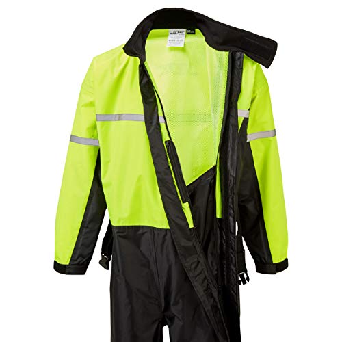 JDC Traje Impermeable Moto Lluvia Sobre Traje 1PC 1 Pieza - SHIELD - Amarillo/Negro - XL - Largo Regular