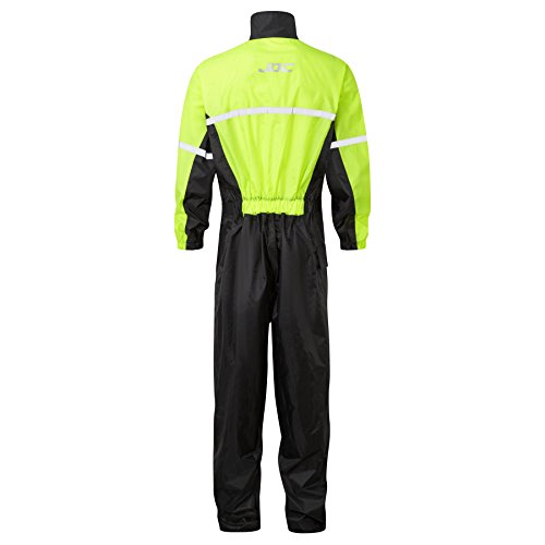 JDC Traje Impermeable Moto Lluvia Sobre Traje 1PC 1 Pieza - SHIELD - Amarillo/Negro - XL - Largo Regular