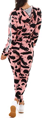 Jela London Chándal para mujer, chándal elástico con capucha Crazy Peach 40