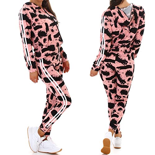 Jela London Chándal para mujer, chándal elástico con capucha Crazy Peach 40