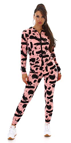 Jela London Chándal para mujer, chándal elástico con capucha Crazy Peach 40