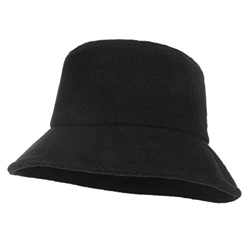 Jelord - Sombrero de Pescador Plegable Bucket Hat Al Aire Libre Gorro Pescador Mujer Cálido para Otoño Invierno de Tela Felpa Unisex 54-57 cm