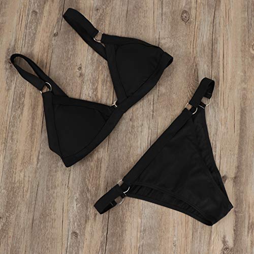 JERFER Ropa de Playa Mujer Bandeau Vendaje Conjunto Bikini Hacer Subir Traje de Baño Brasileño Swimsuit