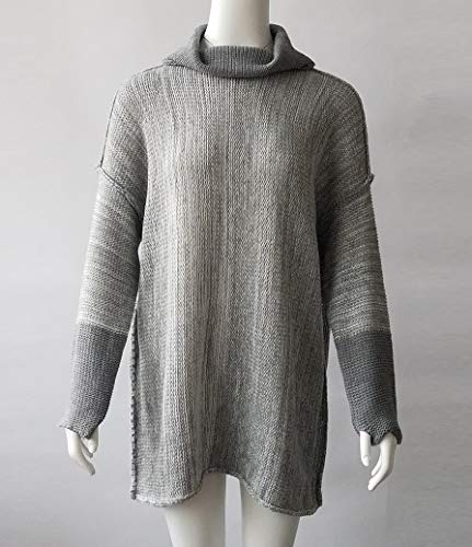 Jersey Largo Mujer Oversize Jerseys de Punto Cuello Vuelto Mujer Largos Grueso Sueter Vestido Jersey Señora Gordos Ancho Invierno Sweaters Sweater Tejido Jerséis Mujer Suéter Jerséy Sueteres Tejidos