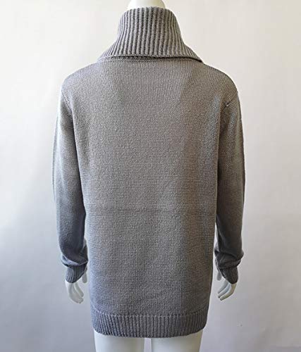Jerseys de Punto Mujer Jersey Punto Cuello Vuelto Mujer Oversize Grueso Sueter Señora Gordos Ancho Sweaters Sweater Tejido Jerséis Suéter de Mujer Tejido Jerséy Pullover Sueteres Anchos Invierno Gris