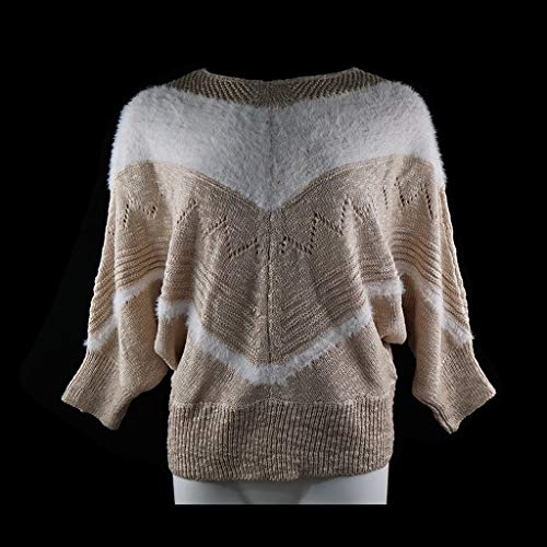 Jerseys De Punto para Mujer Cuello Redondo Simétrico en Forma de V Felpa Suéter Flojo Cálido Otoño Invierno Blusa Superior Oversize Blusas Abrigo Tops riou