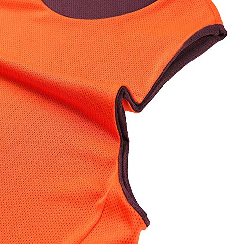 Jerseys y Pantalones Cortos de Baloncesto Juvenil permanecen Secos en Varios Juegos de Pelota Brown/Orange-XXXL