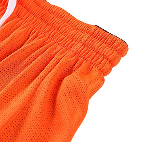 Jerseys y Pantalones Cortos de Baloncesto Juvenil permanecen Secos en Varios Juegos de Pelota Brown/Orange-XXXL