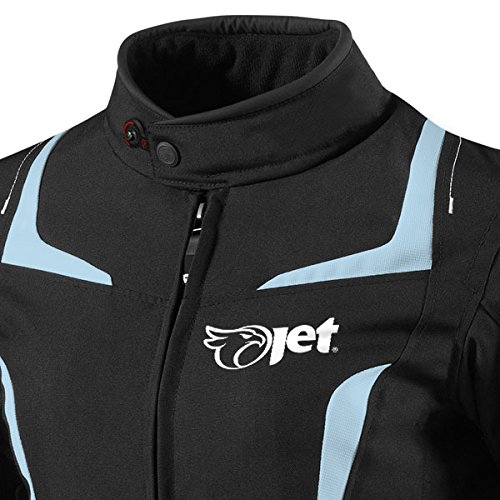 JET Chaqueta Moto Mujer Textil Impermeable con Armadura (M (ES 38-40), Azul)
