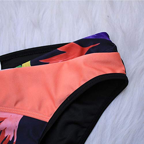JFAN Conjuntos De Bikini Sexy Mujer Trajes De Baño Bañador Traje de Baño Acolchado con Aros Traje de Baño Floral de Colores Dulces