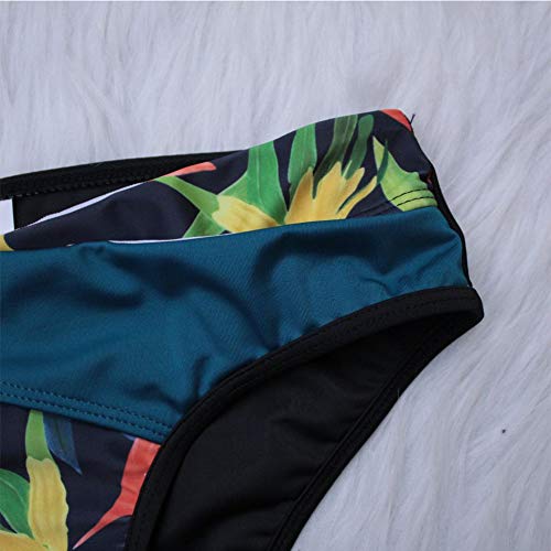 JFAN Conjuntos De Bikini Sexy Mujer Trajes De Baño Bañador Traje de Baño Acolchado con Aros Traje de Baño Floral de Colores Dulces