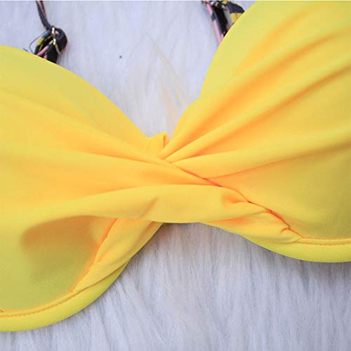 JFAN Conjuntos De Bikini Sexy Mujer Trajes De Baño Bañador Traje de Baño Acolchado con Aros Traje de Baño Floral de Colores Dulces