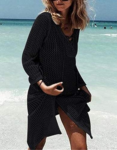 JFAN Vestido Suelto de Bikini Mujer Camisolas y Pareos para Mujer Traje de Baño Sexy Crochet Cover Up
