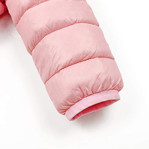 JiAmy Bebé Chaqueta Invierno Abrigo con Capucha Ligero Trajes Ropa de Calle Acolchado Rosa 6-12 Meses
