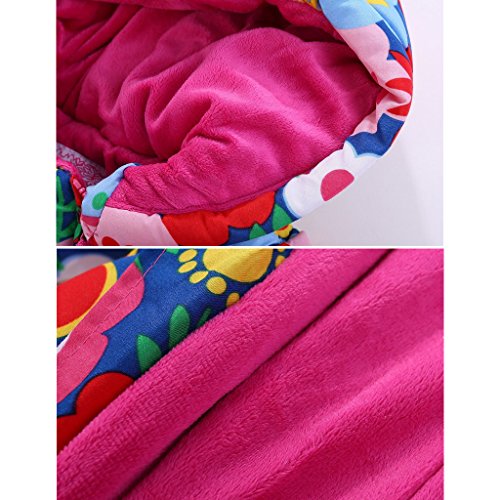 JiAmy Bebé Niñas Mameluco con Capucha Invierno Conjunto de Ropa Traje de Nieve con Guantes y Botines Trajes de Algodón 9-12 Meses