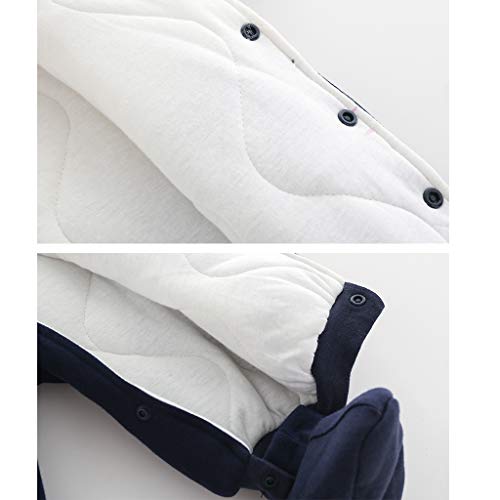 JiAmy Bebé Niños Mameluco con Botines Ropa de Invierno Fleece Traje de Nieve con Capucha Trajes Raya 6-9 Meses