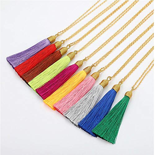 JIANGYA Cadena De Oro Collar De Borla Larga Joyería Mamá Amigas Amigas Regalo Fiesta Oficina Compromiso Diario Encuentro, E