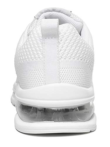 JIANKE Zapatillas Deportivas Mujer Zapatos de Ligero Cojín de Aire Transpirables Moda Running Fitness Caminar Blanco 37.5 EU