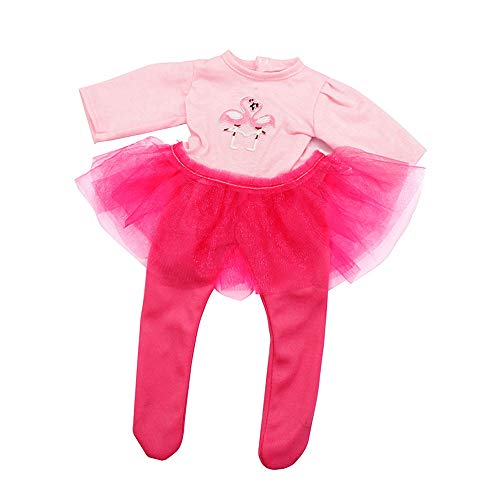 Jilibaba Ropa de muñeca, Traje de Falda con patrón de Flamenco, Accesorios para Disfraces, Regalo para niños, Juguete para muñecas American Girl de 18 Pulgadas / 46 cm, Rosa