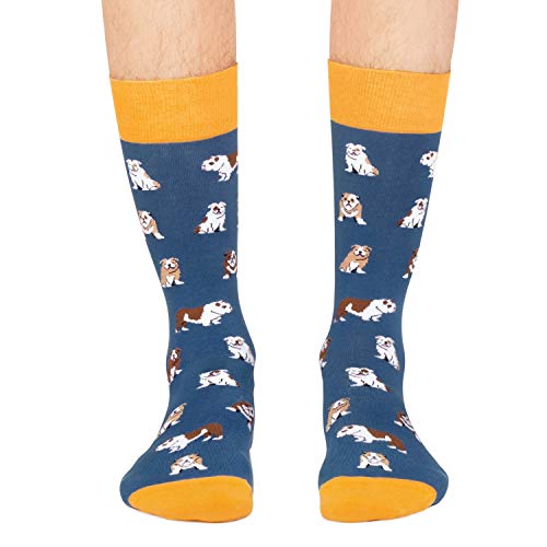 Jimmy Lion Calcetines Bulldogs en color Azul, fabricados en algodón peinado.Talla 41-46 en media caña.