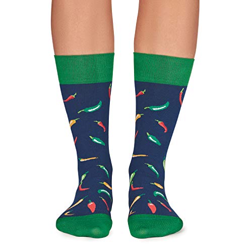 Jimmy Lion Calcetines Chillies en color Azul, fabricados en algodón peinado.Talla :41-46 en media caña.