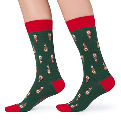 Jimmy Lion Calcetines Mahou Beers - Verde Talla 36-40 en algodón peinado. Media Caña.