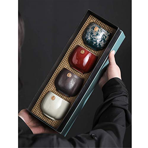 JIN GUI Caja de Regalo Sixi Cup con Juego de Tazas maestras, Taza de té pequeña cambiada al Horno, Taza de té de una Sola Taza, Juego de té de Kung fu casero, como la Mejor opción para Regalos