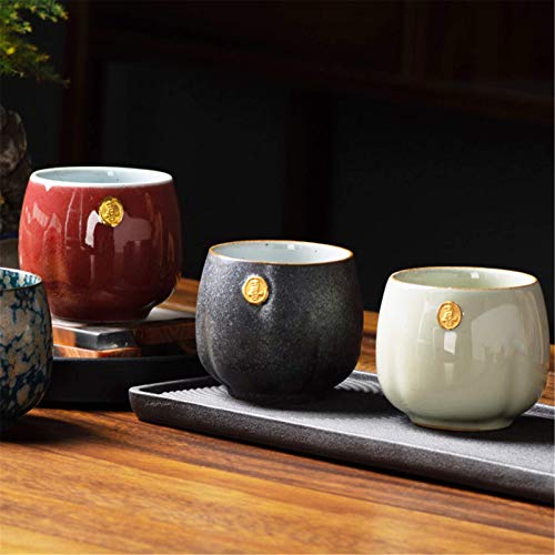 JIN GUI Caja de Regalo Sixi Cup con Juego de Tazas maestras, Taza de té pequeña cambiada al Horno, Taza de té de una Sola Taza, Juego de té de Kung fu casero, como la Mejor opción para Regalos