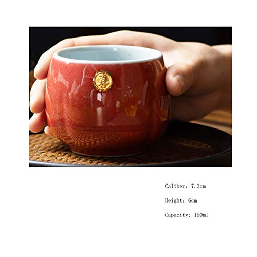 JIN GUI Caja de Regalo Sixi Cup con Juego de Tazas maestras, Taza de té pequeña cambiada al Horno, Taza de té de una Sola Taza, Juego de té de Kung fu casero, como la Mejor opción para Regalos
