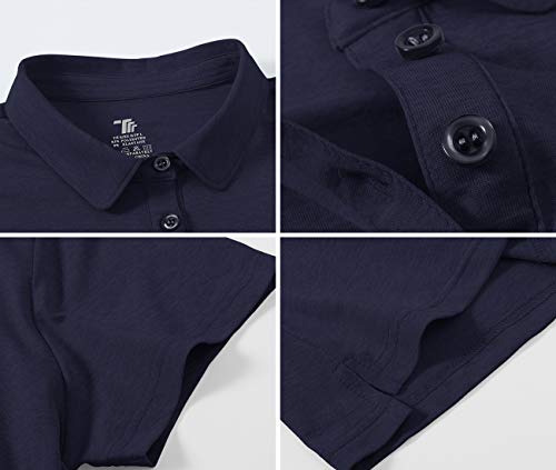 JINSHI Polo de Manga Corta Camisa de Golf para Mujer Azul Marino XL