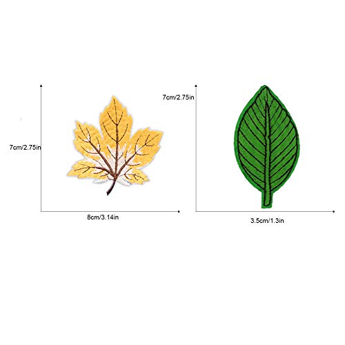 Jixista Parche Bordado Parches Termoadhesivos para Ropa Coser Parche de Hoja de Arce Insignia Bordado Parches de Planchado para Procesamiento o Reparación DIY Camiseta Jeans Ropa Bolsas 21PCS