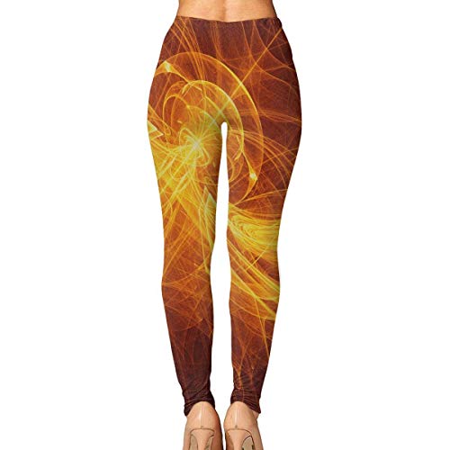 JJsister Pantalones de Yoga, Women's Fire Line Printed Leggings Full-Length Yoga Workout Leggings Pants Soft Capri