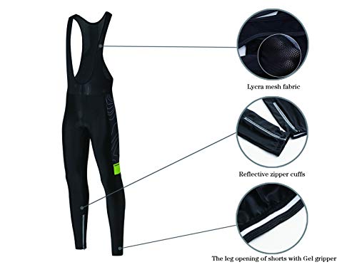 JOGVELO Maillot Ciclismo, Ropa Ciclismo Conjunto Hombre Jersey + Culotes Ciclismo Invierno Vellón Térmico Reflectante, XL