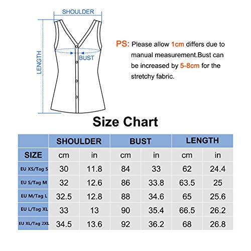 Joinfun Mujeres Camisetas sin Mangas Tank Top, botón Strappy Sexy Casual sin Mangas Blusa Cami Camisas Camiseta Chaleco Tops para Mujeres Dama (Ejercito Verde, L)