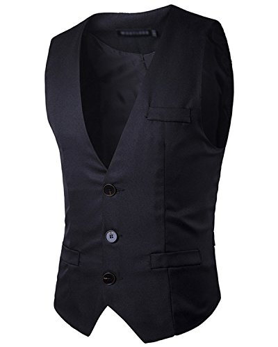 JOLIME Elegante Chalecos Hombre Vestir Casual Negocio Boda Slim Fit Traje Blazers Sin Mangas