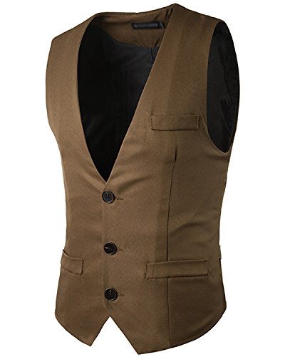 JOLIME Elegante Chalecos Hombre Vestir Casual Negocio Boda Slim Fit Traje Blazers Sin Mangas