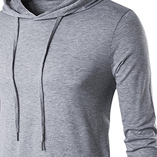 JOLIME - Sudadera con capucha para hombre, manga larga, estilo hipster hip hop, con ribete lateral Gris gris S
