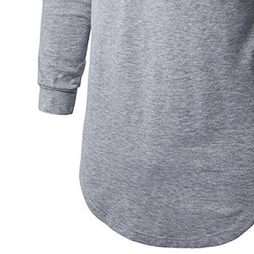 JOLIME - Sudadera con capucha para hombre, manga larga, estilo hipster hip hop, con ribete lateral Gris gris S