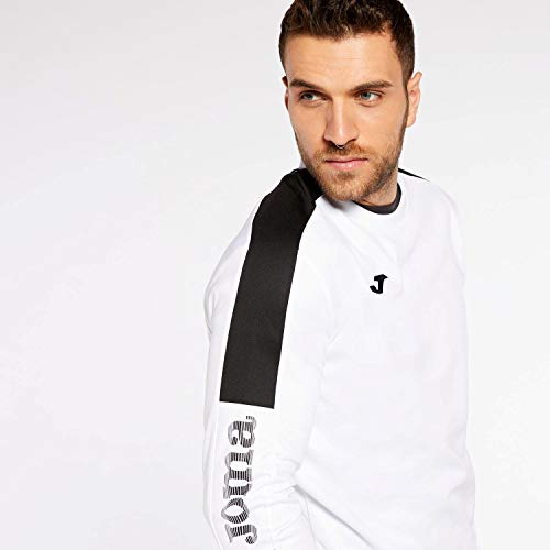 Joma 100801.201 Sudadera, Hombre, Blanco/Negro, L