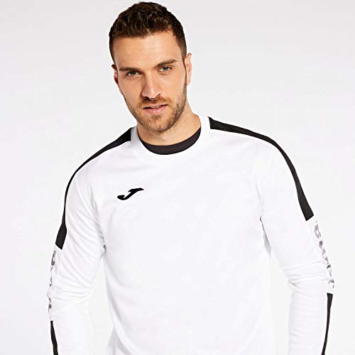 Joma 100801.201 Sudadera, Hombre, Blanco/Negro, L
