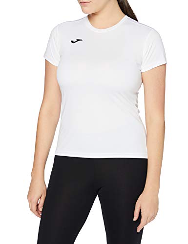 Joma Combi Woman M/C Camiseta Deportiva para Mujer de Manga Corta y Cuello Redondo, Blanco (White), L